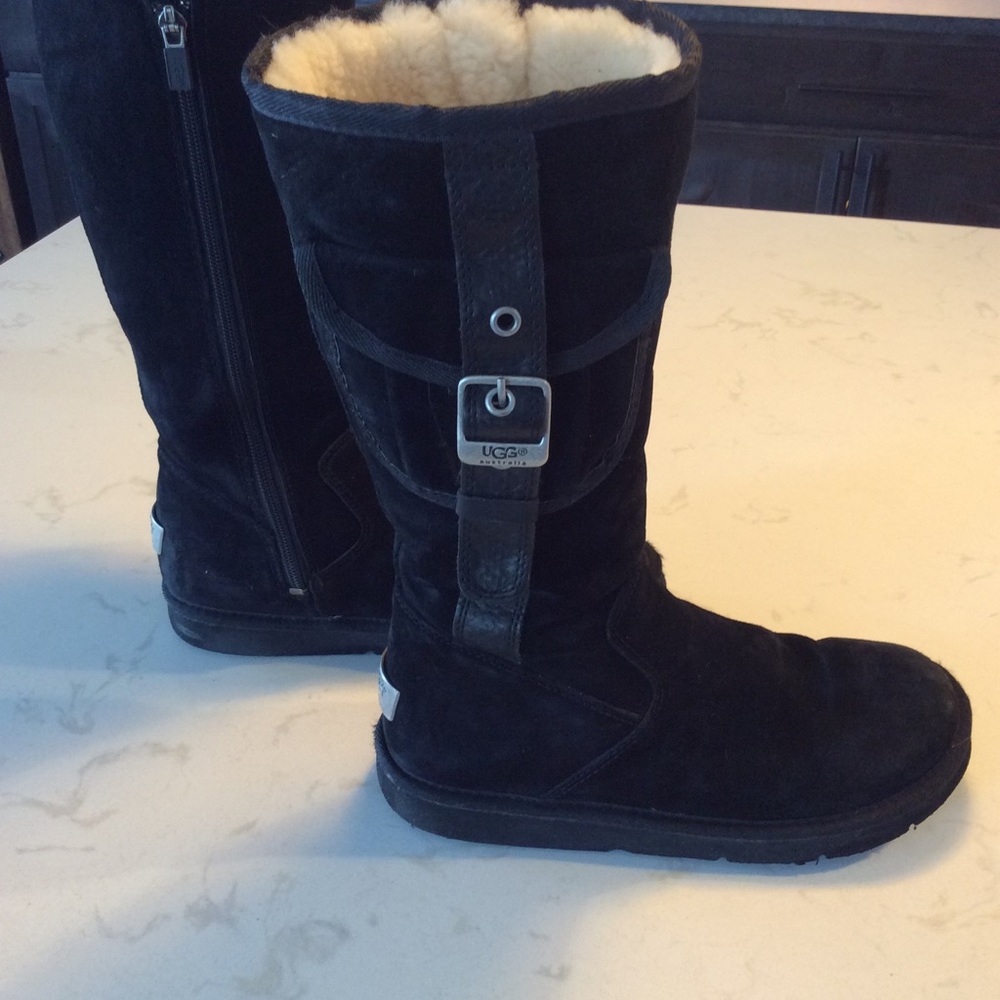 Black suede UGG boots size 8